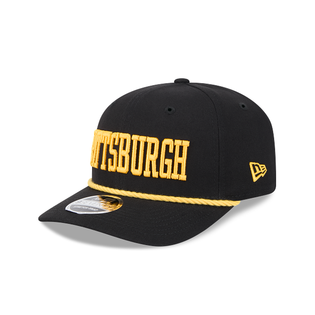 PITTSBURGH STEELERS 9SEVENTY NEW ERA ROPE WORDMARK BLACK SNAPBACK HAT