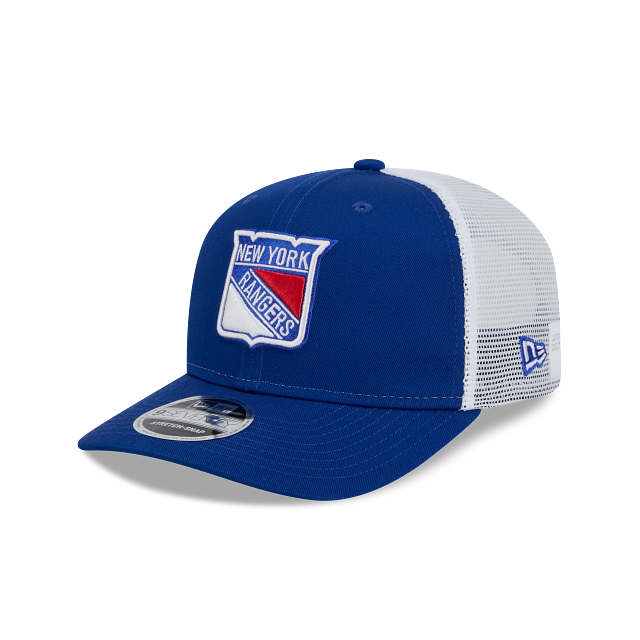 NEW YORK RANGERS NEW ERA NHL 9SEVENTY ADJUSTABLE BLUE TRUCKER SNAPBACK HAT