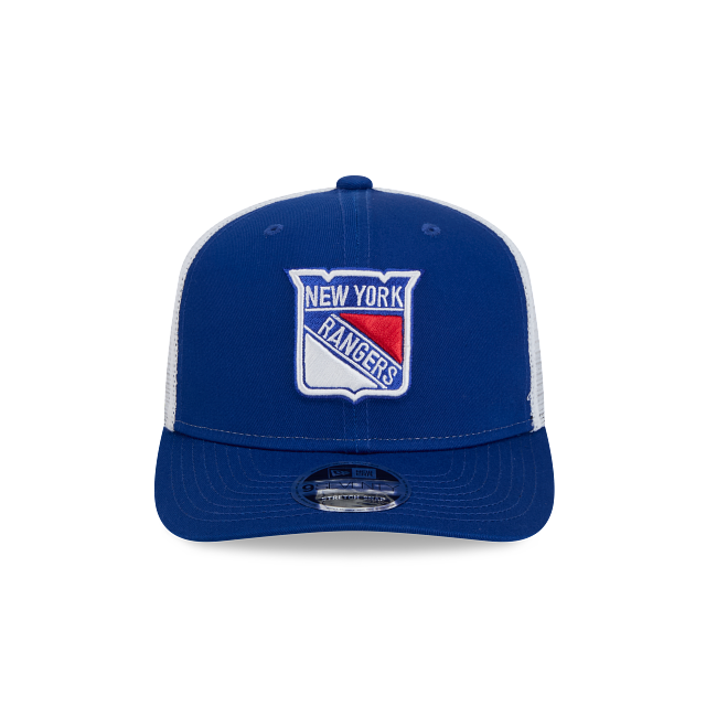 NEW YORK RANGERS NEW ERA NHL 9SEVENTY ADJUSTABLE BLUE TRUCKER SNAPBACK HAT