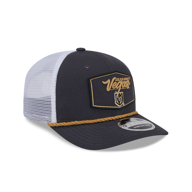 LAS VEGAS KNIGHTS NEW ERA NHL 9SEVENTY GREY ROPE TRUCKER SNAPBACK HAT