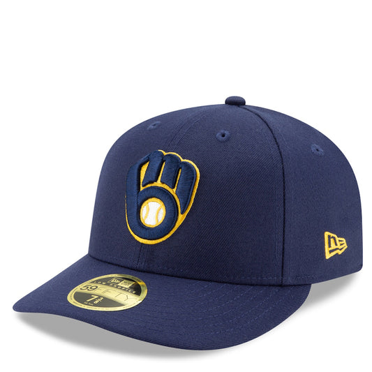 MILWAUKEE BREWERS 59FIFTY NEW ERA NAVY LOW PRO FITTED HAT