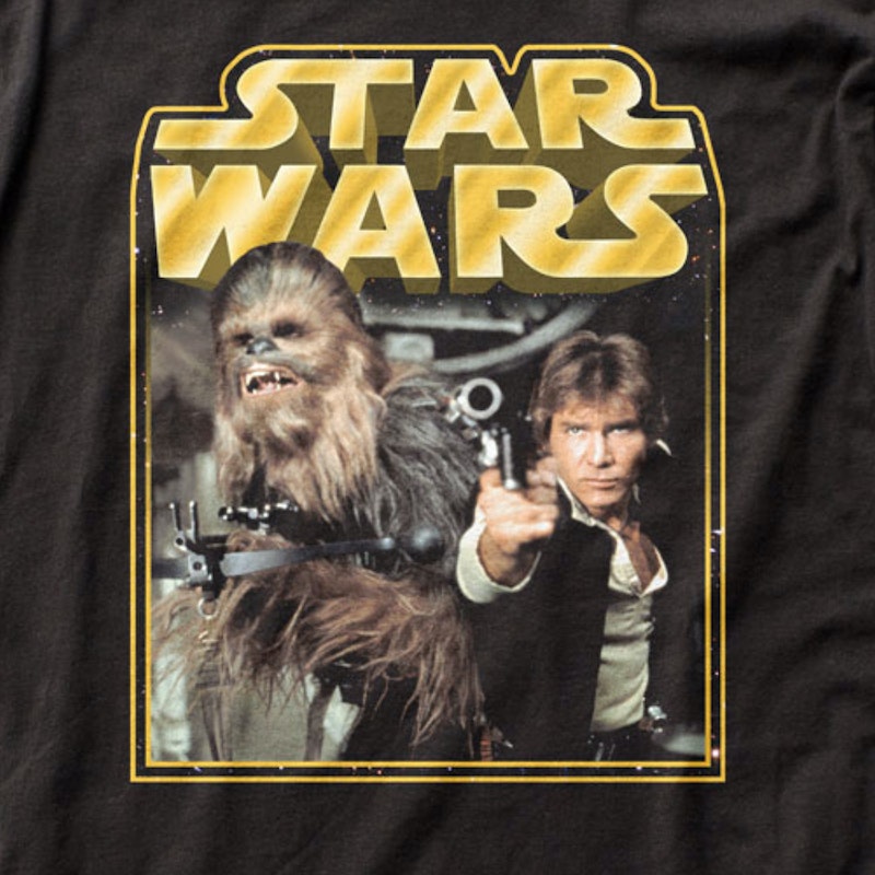 STAR WARS HAN SOLO AND CHEWY T-SHIRT - BLACK