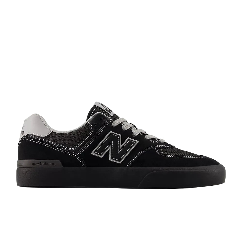 NEW BALANCE NUMERIC 574 VULC BLACK/GREY SHOE - 574VBB
