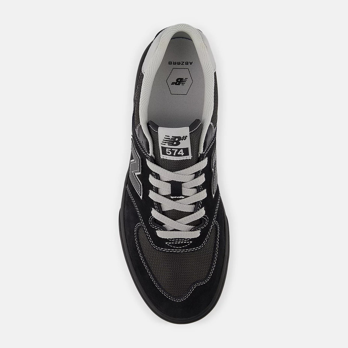 NEW BALANCE NUMERIC 574 VULC BLACK/GREY SHOE - 574VBB