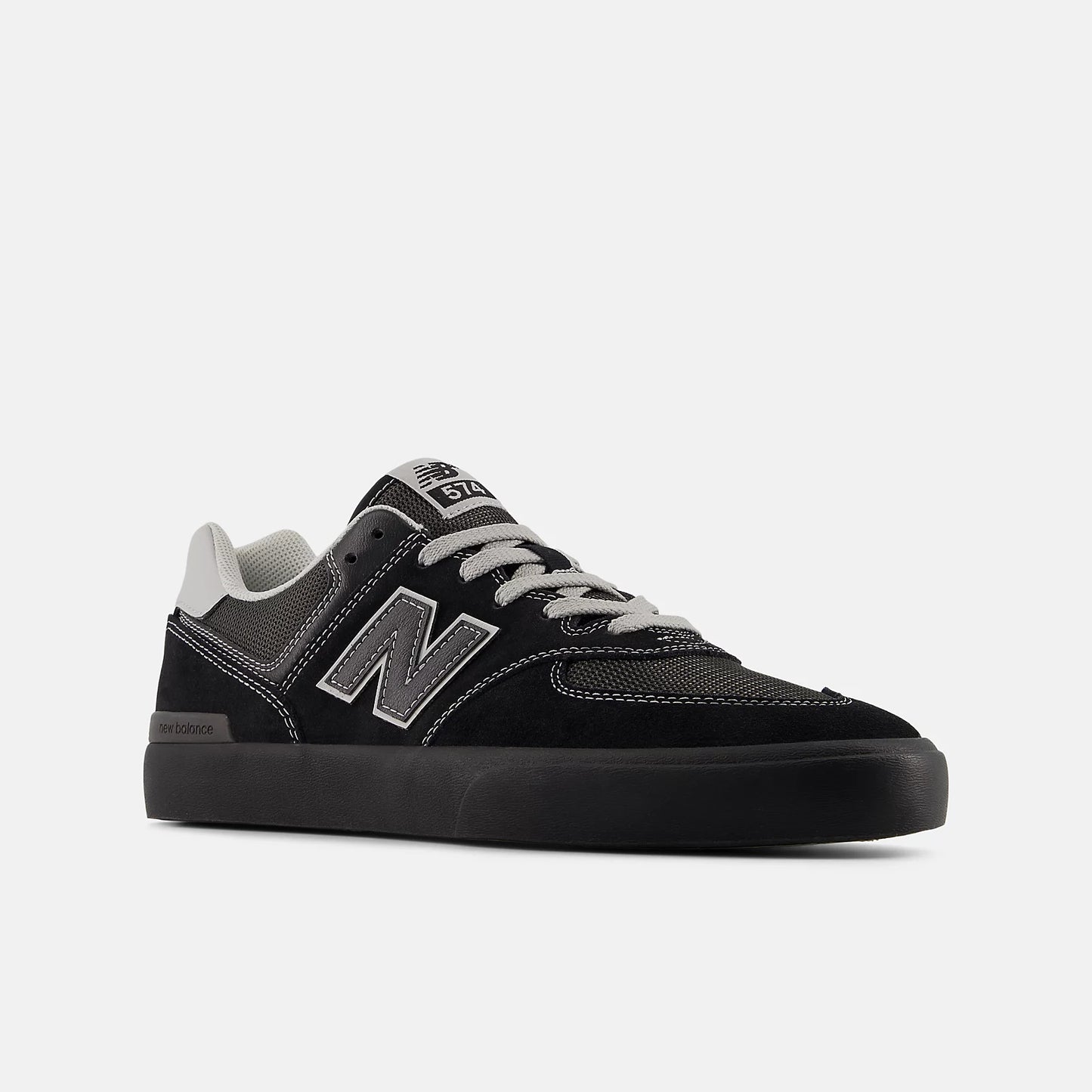 NEW BALANCE NUMERIC 574 VULC BLACK/GREY SHOE - 574VBB