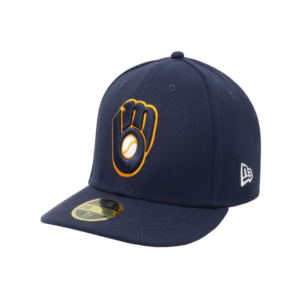 MILWAUKEE BREWERS 59FIFTY NEW ERA NAVY MID PROFILE FITTED HAT SIZE 7