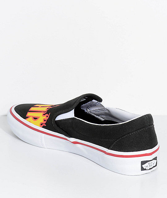 VANS X THRASHER SLIP-ON PRO BLACK SHOE - SIZE 12