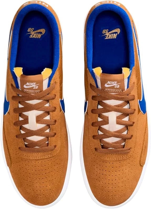 NIKE SB HERITAGE VULC FLAX/TEAM ROYAL/WHITE SKATE SHOES