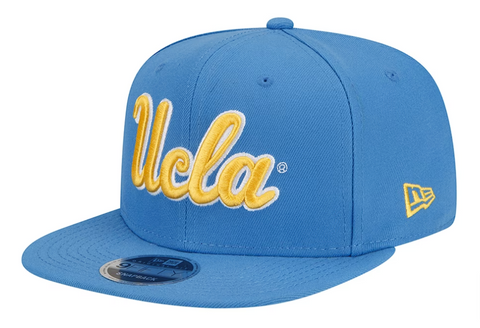 UCLA BRUINS SNAPBACK NEW ERA 9FIFTY ORIGINAL FIT SCRIPT CAP HAT BLUE