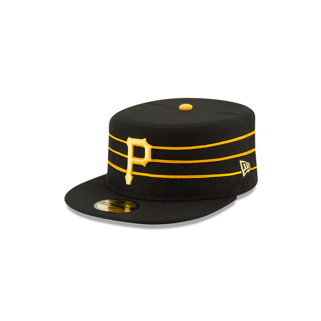 PITTSBURGH PIRATES NEW ERA PILLBOX FLAT TOP STRIPED YELLOW FITTED HAT