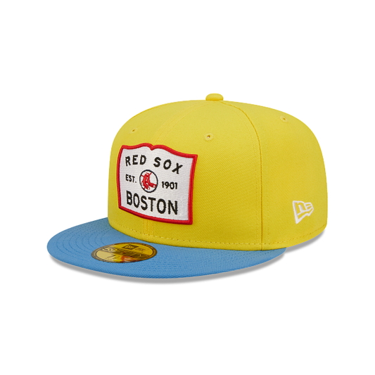 BOSTON RED SOX 59FIFTY NEW ERA YELLOW BLUE 2TONE FITTED HAT