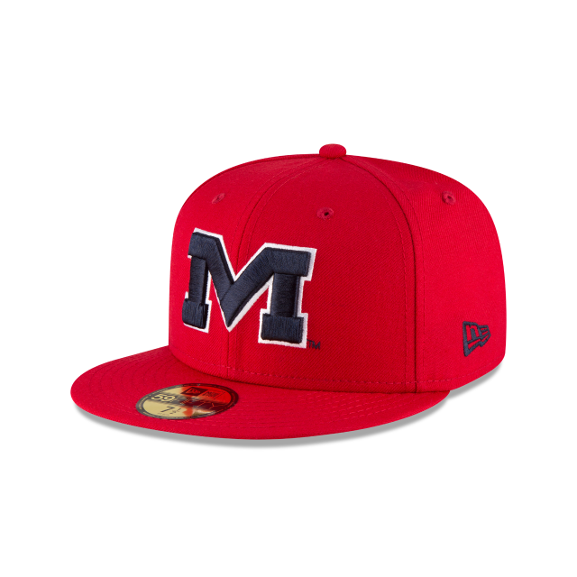 OLE MISS REBELS 59FIFTY NEW ERA RED FITTED HAT