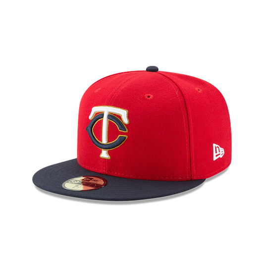 MINNESOTA TWINS 59FIFTY NEW ERA RED W/GOLD NAVY 2TONE FITTED HAT