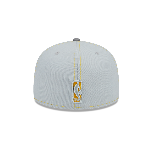 LOS ANGELES LAKERS 59FIFTY NEW ERA GREY W YELLOW TRIM FITTED HAT