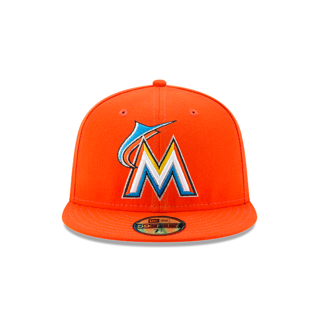 MIAMI MARLINS 59FIFTY NEW ERA ORANGE FITTED HAT