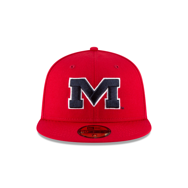 OLE MISS REBELS 59FIFTY NEW ERA RED FITTED HAT