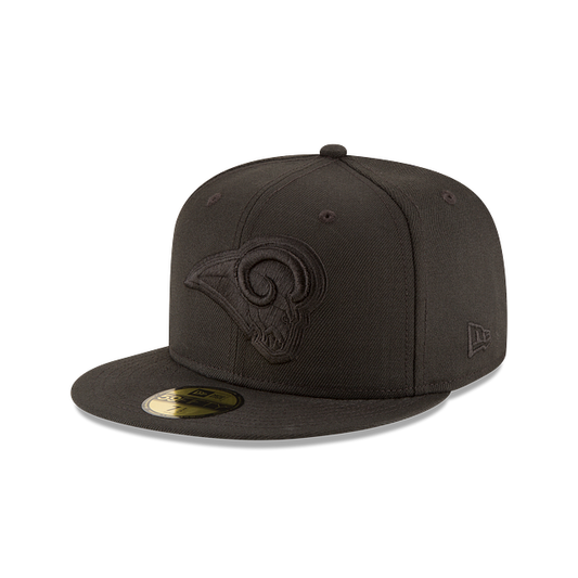 LOS ANGELES RAMS 59FIFTY NEW ERA BLACKOUT FITTED HAT