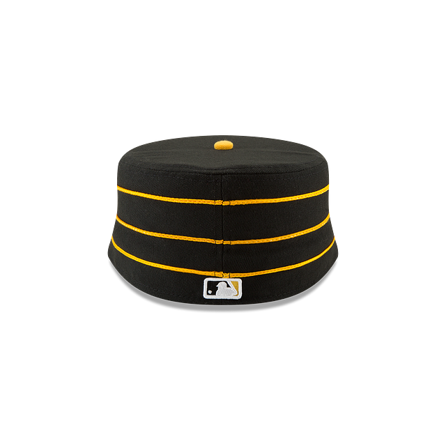 PITTSBURGH PIRATES NEW ERA PILLBOX FLAT TOP STRIPED YELLOW FITTED HAT