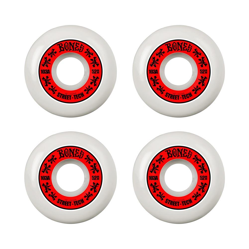 BONES WHEELS STF ANNUALS 52MM V2 LOCKS 103A 4PK WHITE RED