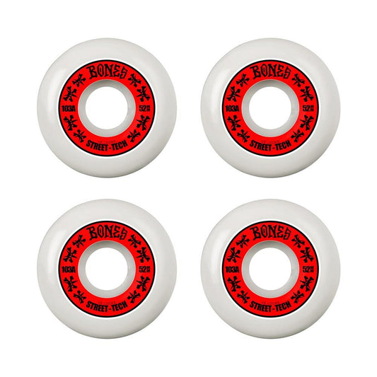 BONES WHEELS STF ANNUALS 52MM V2 LOCKS 103A 4PK WHITE RED