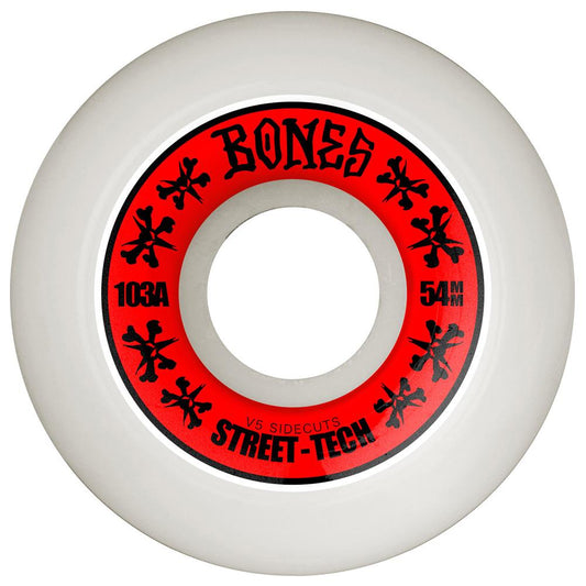 BONES WHEELS STF ANNUALS 54MM V5 SIDECUTS 103A 4PK WHITE RED
