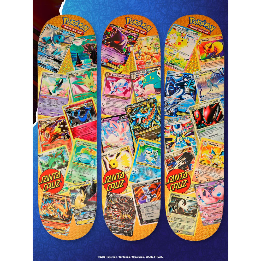 Santa Cruz x Pokemon gold foil chase deck variants