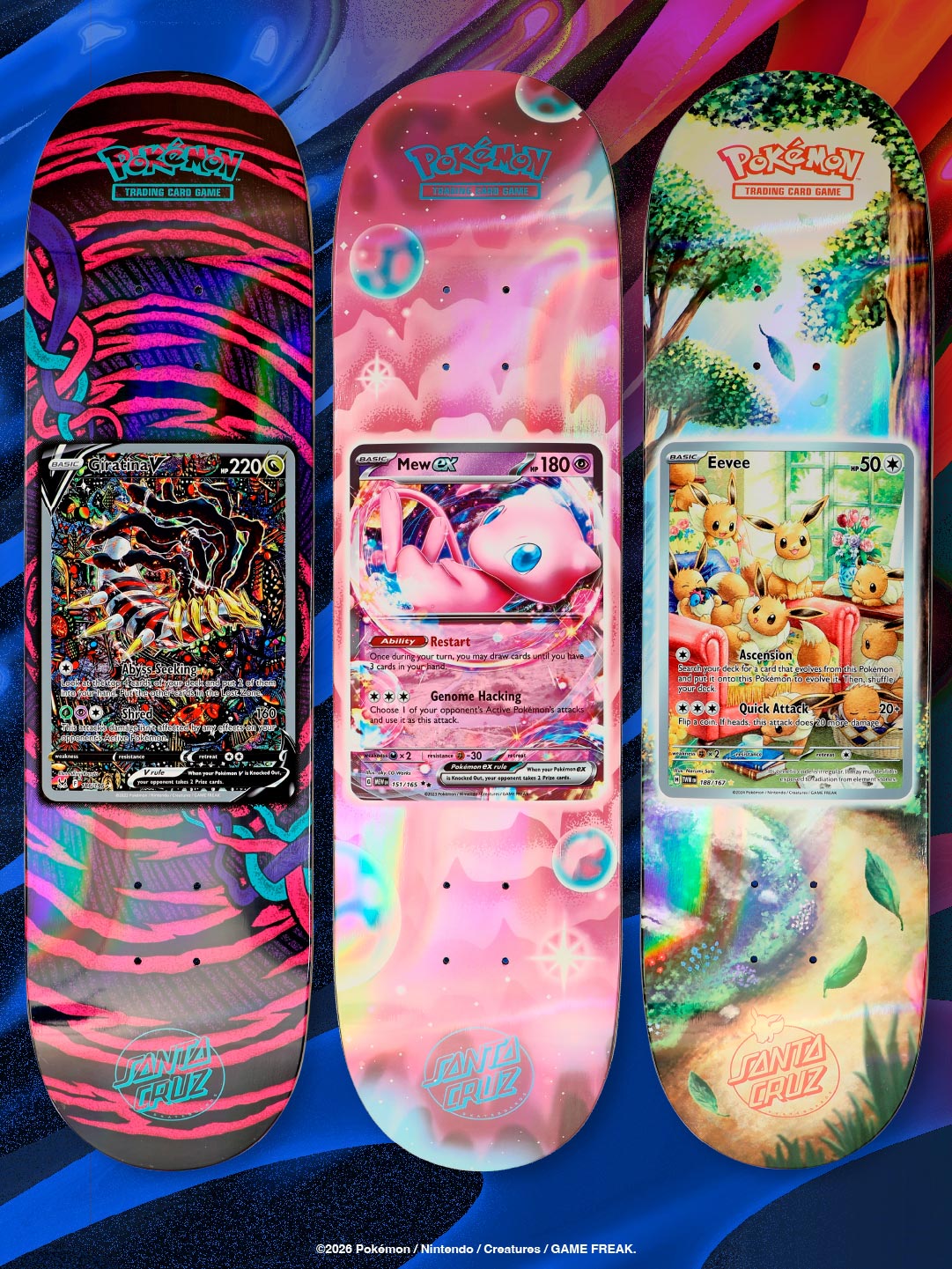 Santa Cruz x Pokémon Giratina Mew Eevee decks