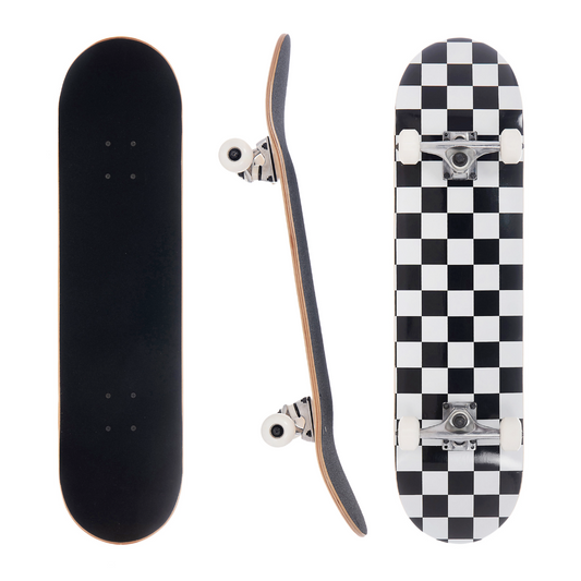 Awaken 8 inch White Checkerboard Complete Skateboard
