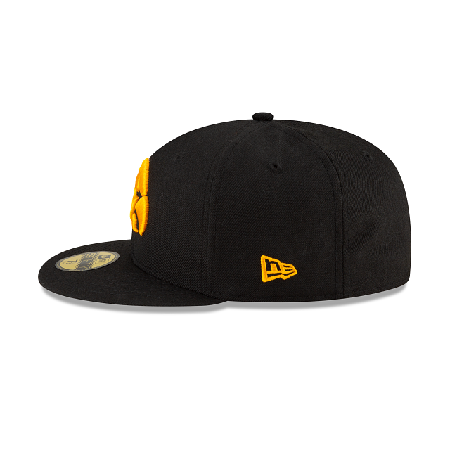 IOWA HAWKEYES 59FIFTY NEW ERA BLACK WITH YELLOW LOGO FITTED HAT