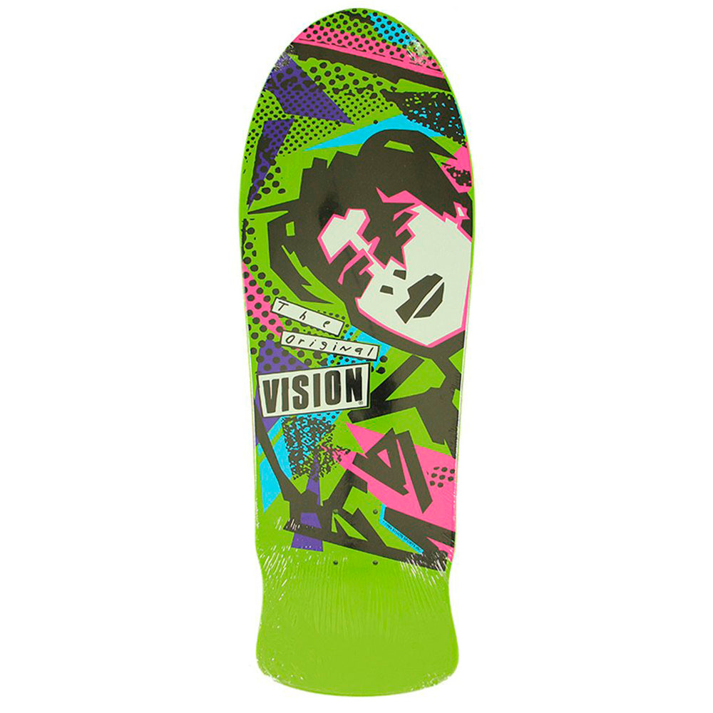 VISION MARK GONZALES FACES REISSUE LIME GREEN DECK - 10.0"