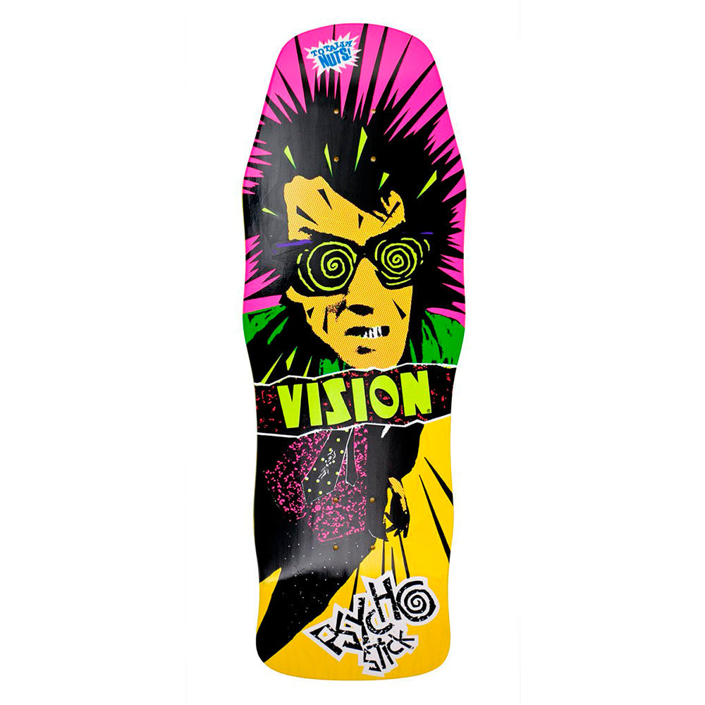 VISION PSYCHO STICK ORIGINAL YELLOW STAIN DECK - 10"x30”