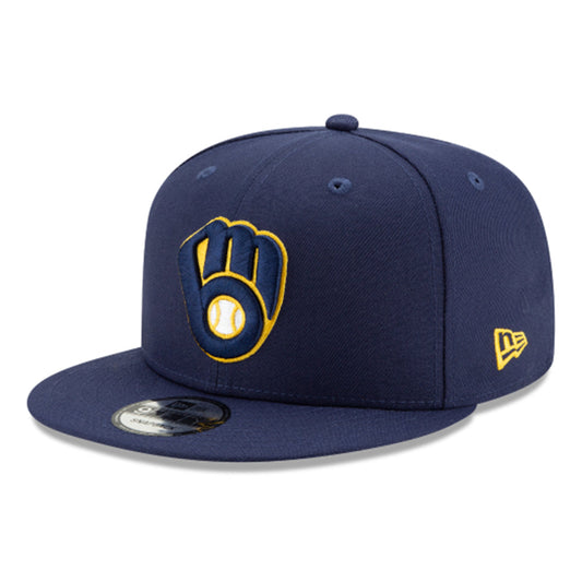 MILWAUKEE BREWERS 9FIFTY NEW ERA BASIC NAVY SNAPBACK HAT