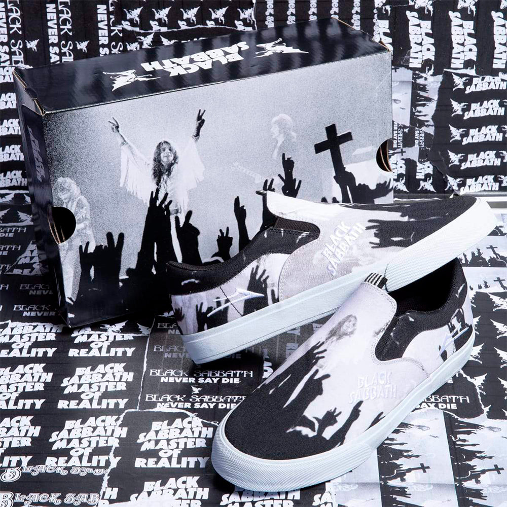 LAKAI x OWEN VLK Black Sabbath BLACK/WHITE CANVAS SHOES **LIMITED EDITION**