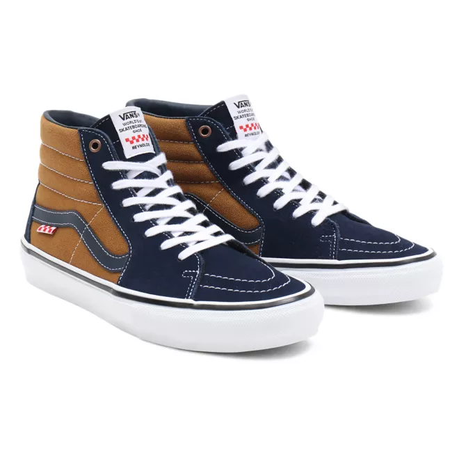 VANS SKATE SK8-HI ANDREW REYNOLDS NAVY AND GOLDEN BROWN SHOE