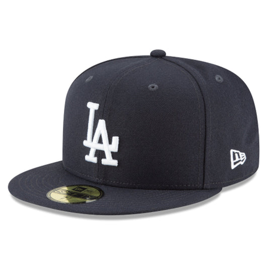 LOS ANGELES DODGERS 59FIFTY NEW ERA NAVY WITH WHITE LOGO FITTED HAT