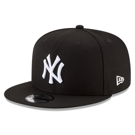 NEW YORK YANKEES 9FIFTY NEW ERA BLACK WITH WHITE LOGO SNAPBACK HAT