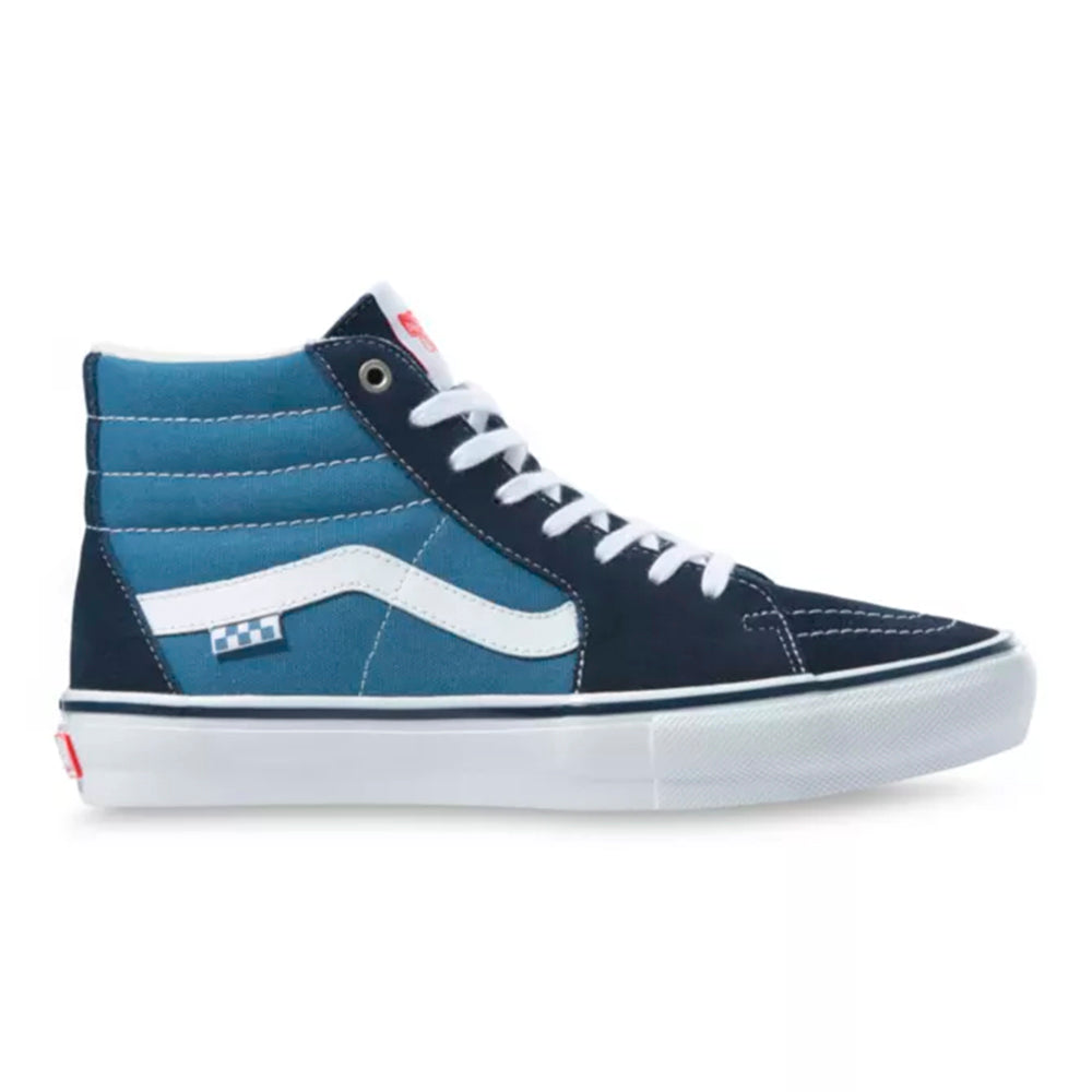 VANS SKATE SK8-HI NAVY AND WHITE SHOE