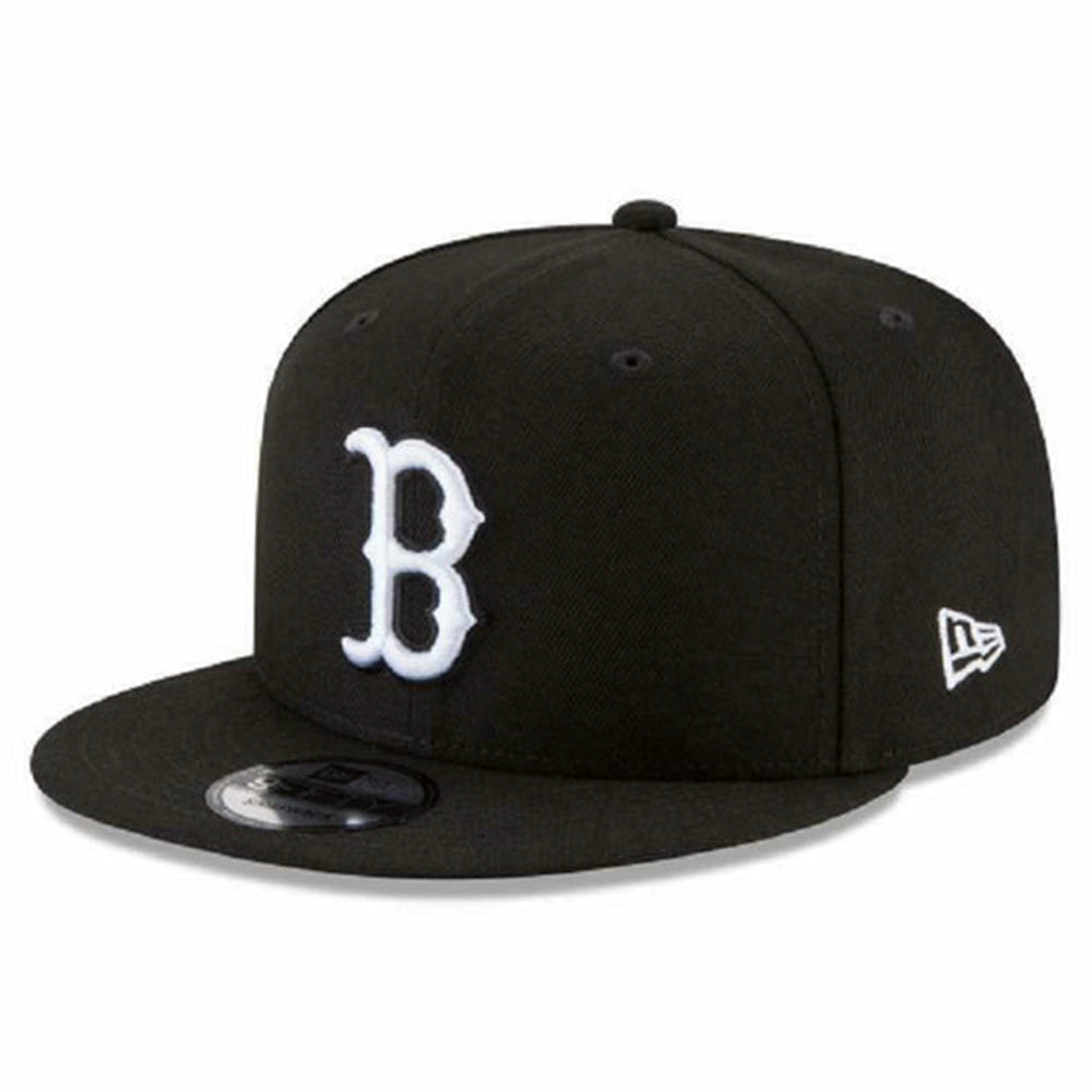 BOSTON RED SOX 9FIFTY NEW ERA BLACK WITH WHITE "B" LOGO SNAPBACK HAT