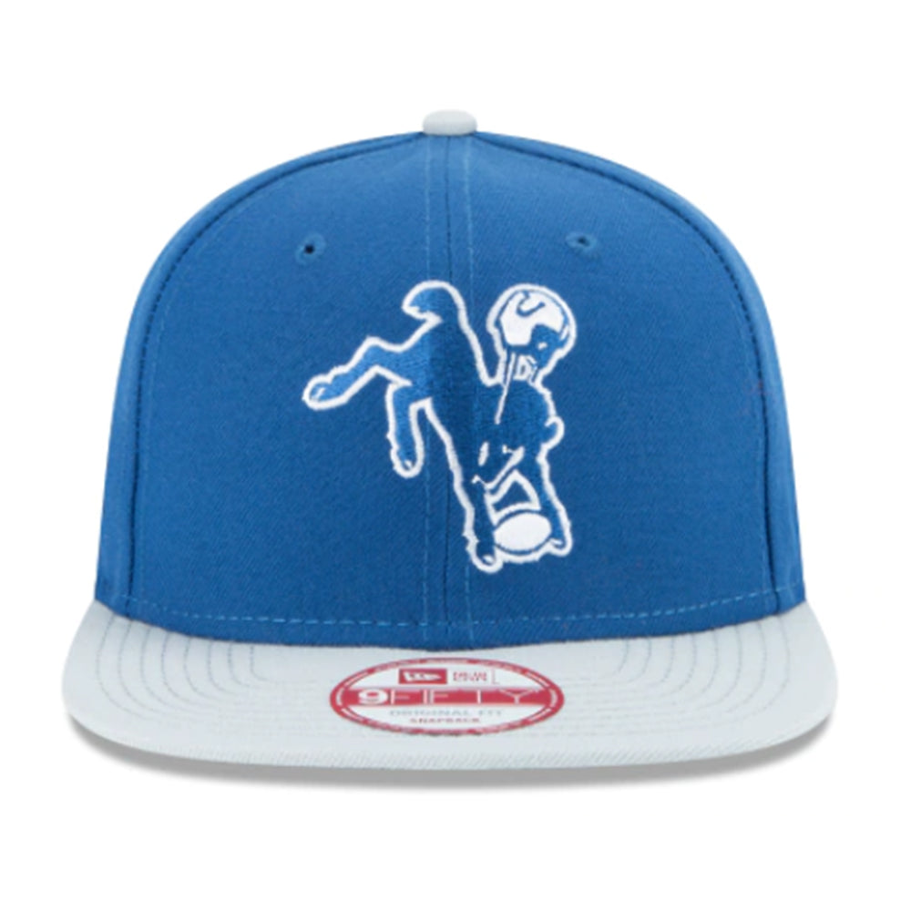 INDIANAPOLIS COLTS 9FIFTY NEW ERA RETRO 2TONE BLUE AND GREY SNAPBACK HAT