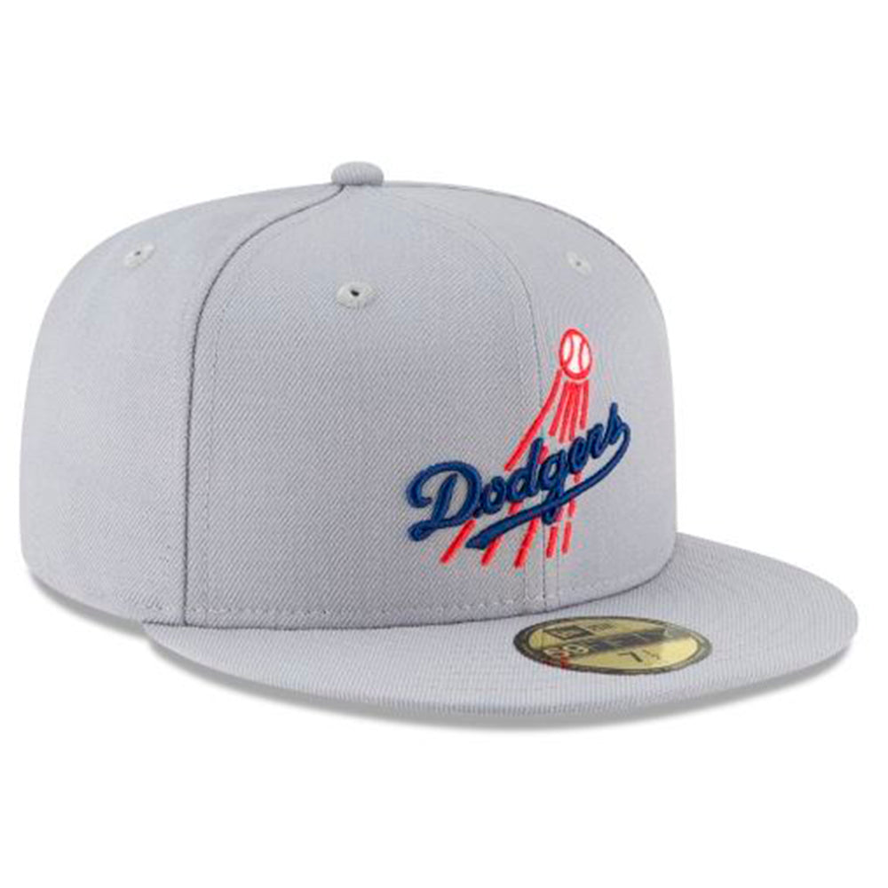 LOS ANGELES DODGERS 59FIFTY NEW ERA GREY COOPER TOWN 1958 FITTED HAT