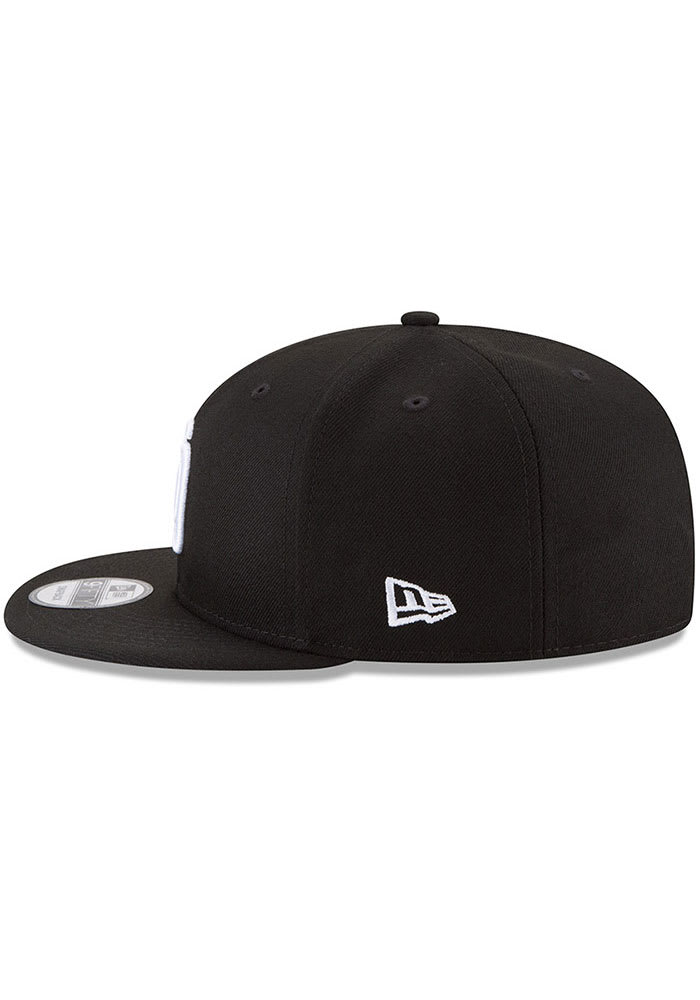 SAN DIEGO PADRES NEW ERA 9FIFTY BLACK WITH WHITE LOGO SNAPBACK HAT