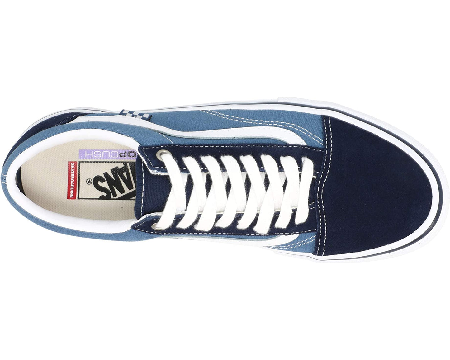 VANS SKATE OLD SKOOL NAVY AND WHITE SHOE