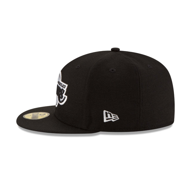 LOS ANGELES LAKERS 59FIFTY NEW ERA BLACK WITH WHITE FITTED HAT