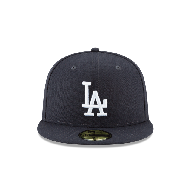 LOS ANGELES DODGERS 59FIFTY NEW ERA NAVY WITH WHITE LOGO FITTED HAT