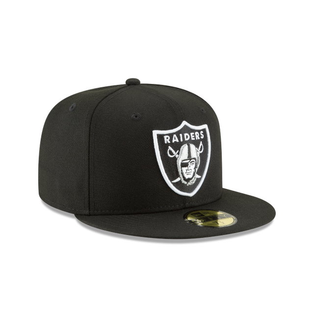 LAS VEGAS RAIDERS 59FIFTY NEW ERA BLACK WITH TEAM LOGO FITTED HAT