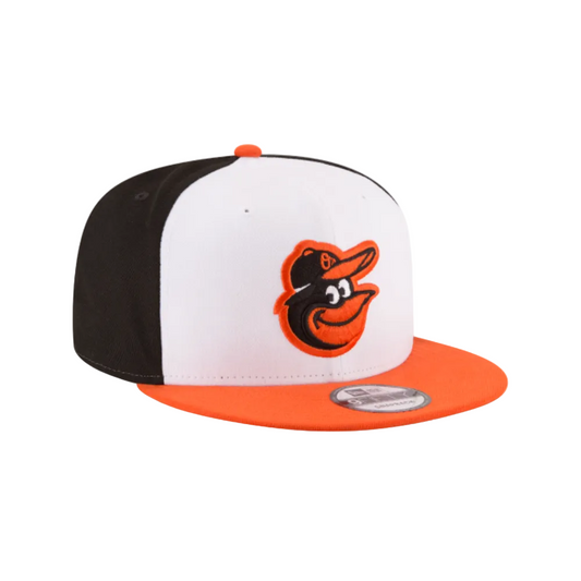 BALTIMORE ORIOLES 9FIFTY NEW ERA 2TONE WHITE ORANGE AND BLACK SNAPBACK HAT