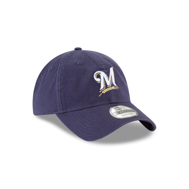 MILWAUKEE BREWERS 9TWENTY NEW ERA GM NAVY CORE CLASSIC HOOK AND LOOP HAT