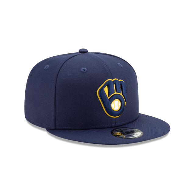 MILWAUKEE BREWERS 9FIFTY NEW ERA BASIC NAVY SNAPBACK HAT