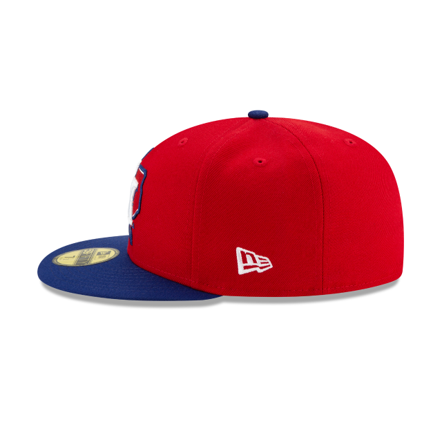 TEXAS RANGERS 59FIFTY NEW ERA 2TONE RED AND BLUE FITTED HAT