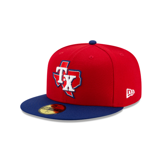 TEXAS RANGERS 59FIFTY NEW ERA 2TONE RED AND BLUE FITTED HAT